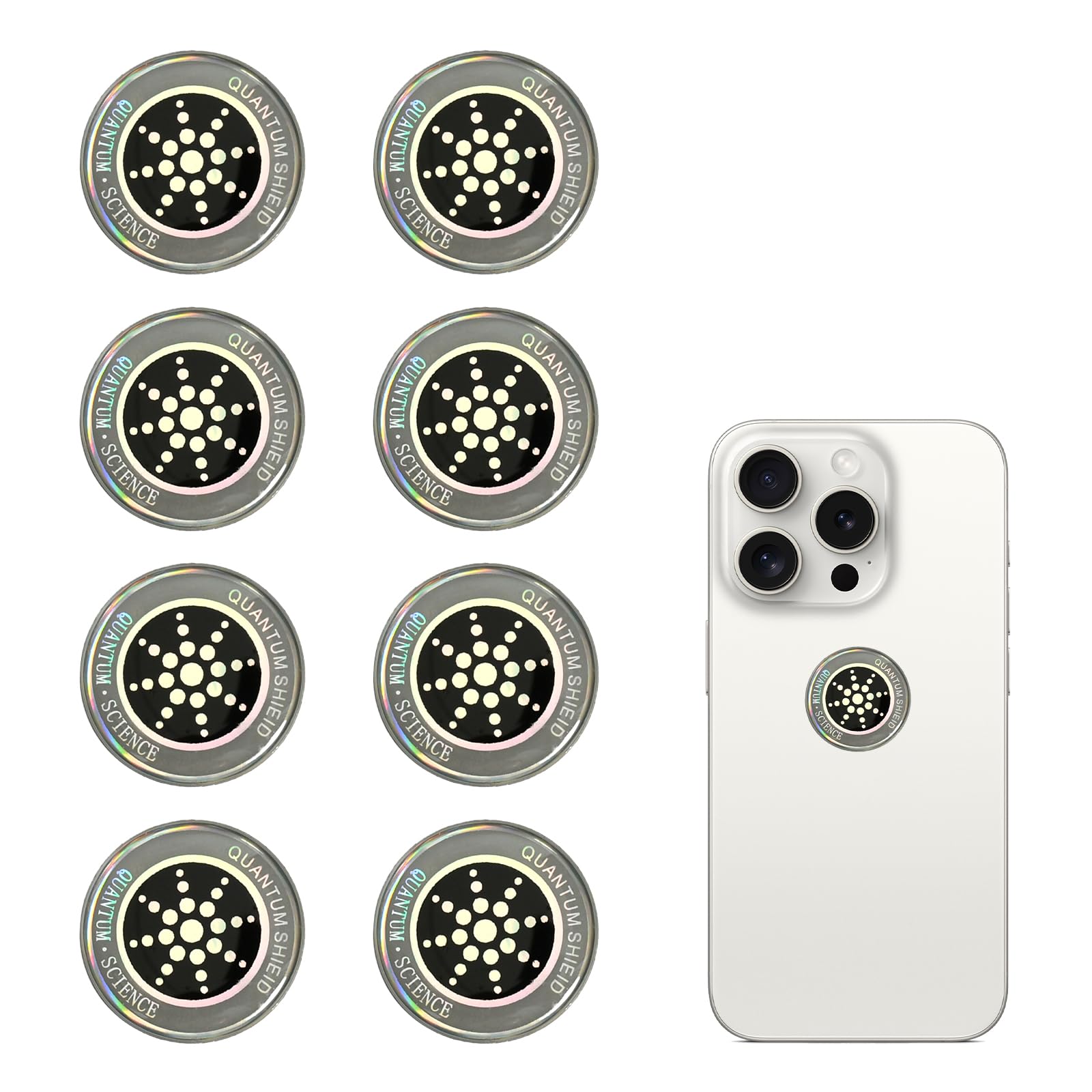8 Pezzi Patch a Prova di Radiazione, Adesivi Anti Radiazioni Protezione, Adesivi Anti Elettromagnetiche, per Telefoni Cellulari Computer PC e TV Laptop Frigorifero, Argento