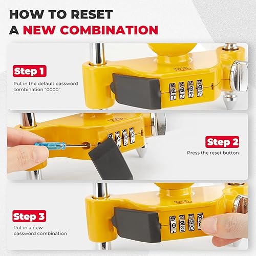 Miniatura 5 de kemimoto Cerradura de enganche de remolque en forma de U, acoplador universal de bola de remolque de almacenamiento ajustable, acero resistente con