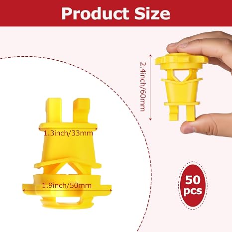 50 Pcs Yellow Rod Post Insulator, Electric Fence Insulators Screw Tight Round Fence Post Insulator, Electric Fence Wire Holding Insulator