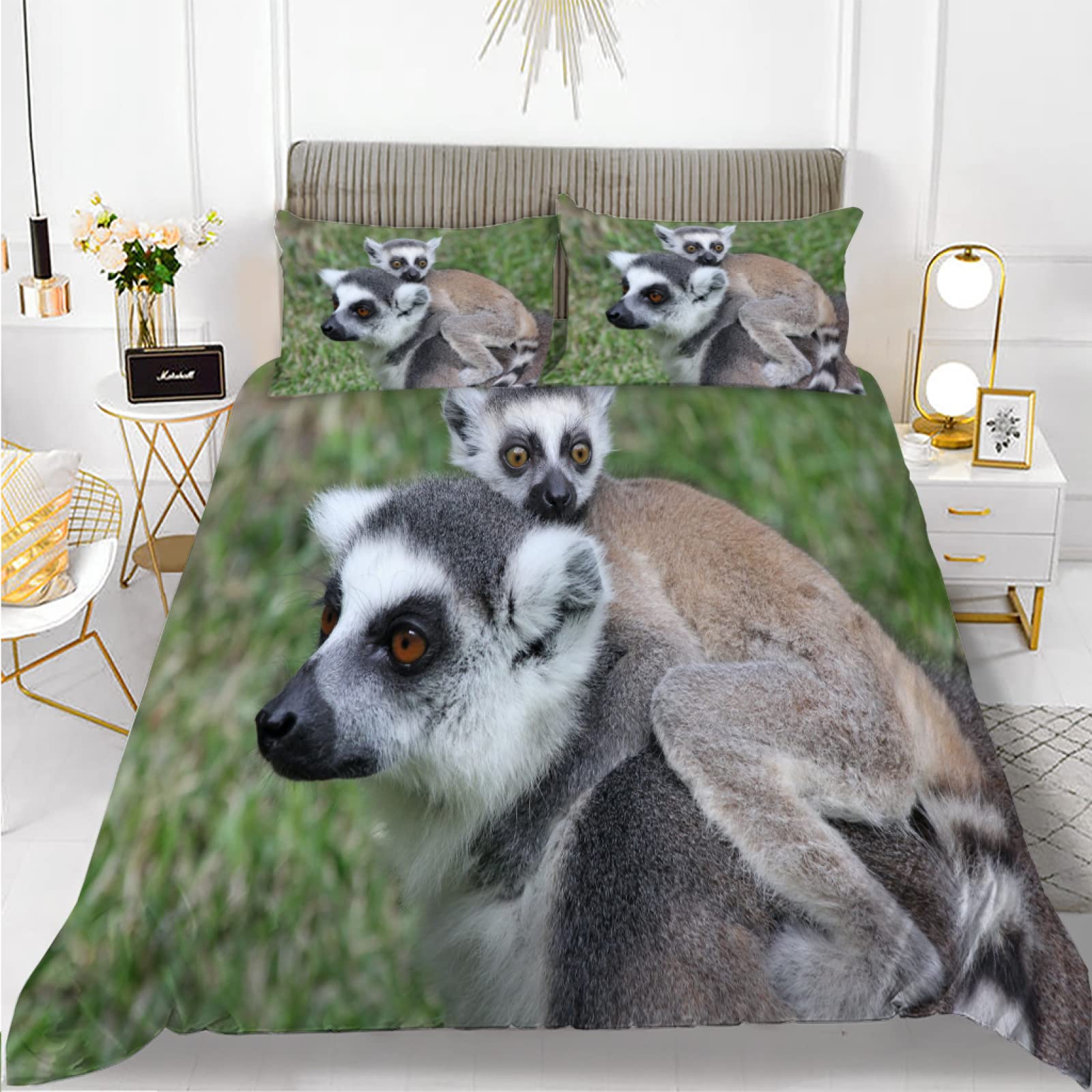 Housse de couette 220x240 paresseux vert pour une chambre adulte relaxante et cocooning