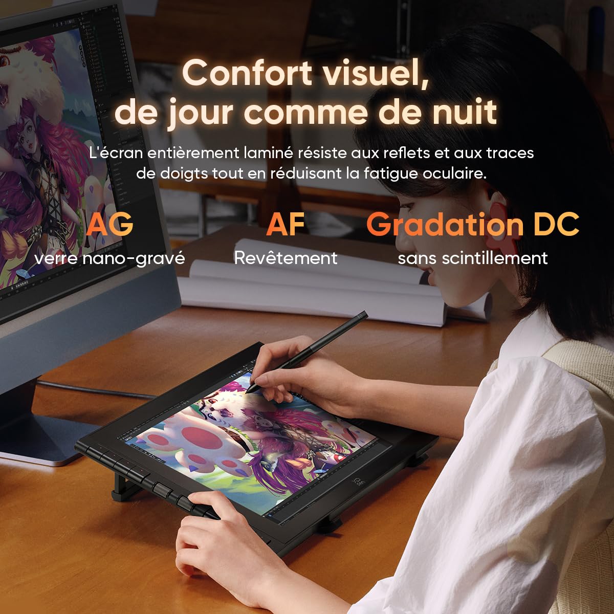 XPPen Artist 16 3rd Tablette graphique avec Écran 15,4" | X4 Stylet 16K Niveaux | Molette + 8 Raccourcis | Support Fourni |Tablette Dessin Portable Compatible avec Windows macOS Android ChromeOS Linux