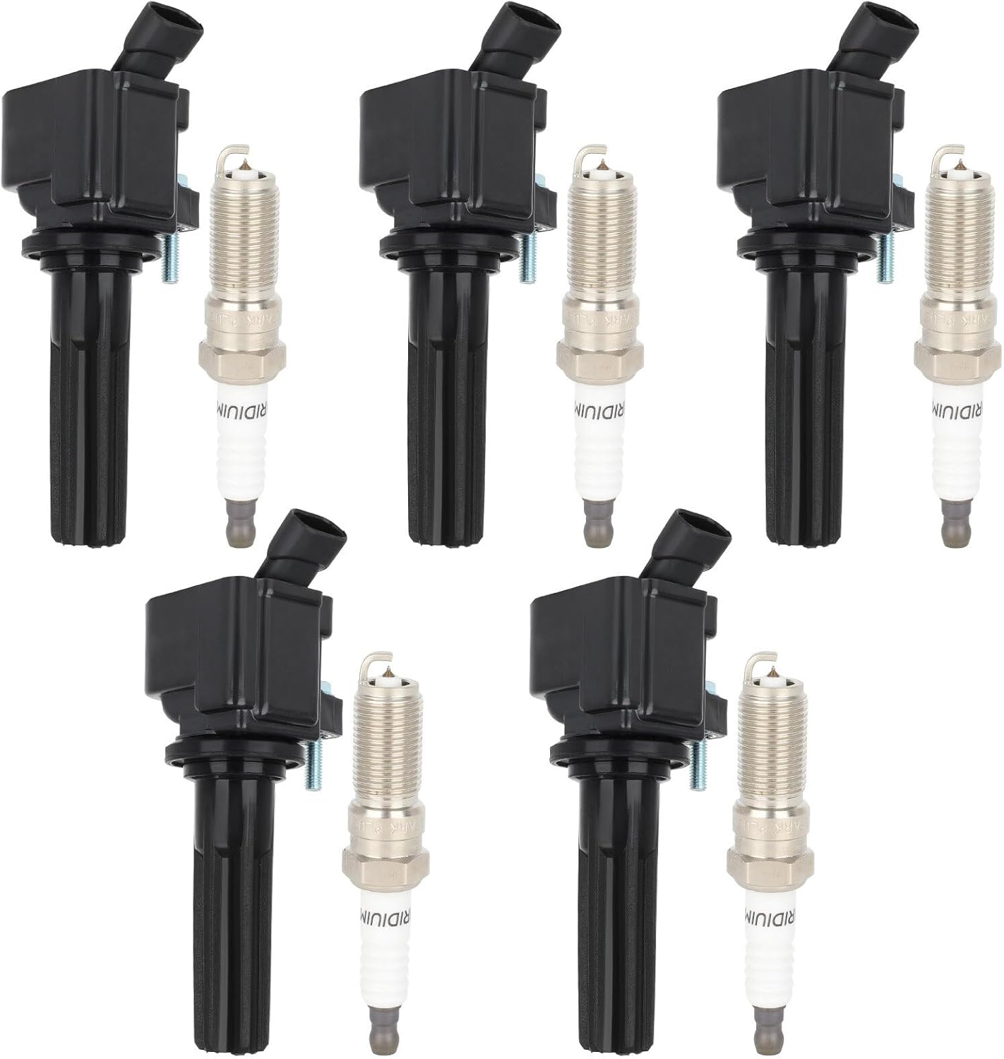 ECCPP UF497 5 ignition coils with 5 iridium Spark Plugs,5019 coils packs,for Chevrolet,for Hummer Colorado Canyon H3 H3T L5 3.7L 2007 2008 2009 2010 2011 2012 C1558,UF-497,5C1615,UF497,5019