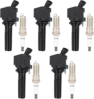 ECCPP UF497 5 ignition coils with 5 iridium Spark Plugs for Chevrolet for Hummer Colorado Canyon H3 H3T L5 3.7L 2007 2008 2009 2010 2011 2012 12496547 12612369 UF497