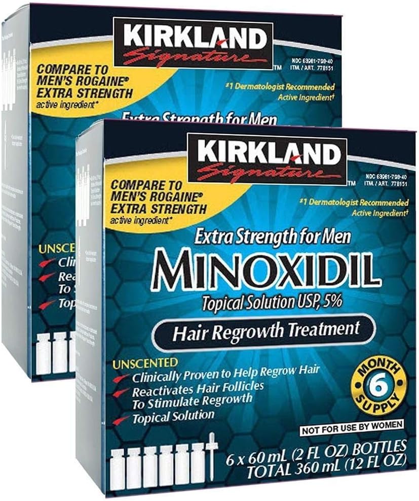 Kirkland Minoxidil 5% Extra Strength Hair Regrowth for Men (1 Years Supply (Value Pack))