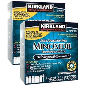 Kirkland Minoxidil 5 Extra Strength Hair Regrowth for Men 1 Years Supply Value Pack