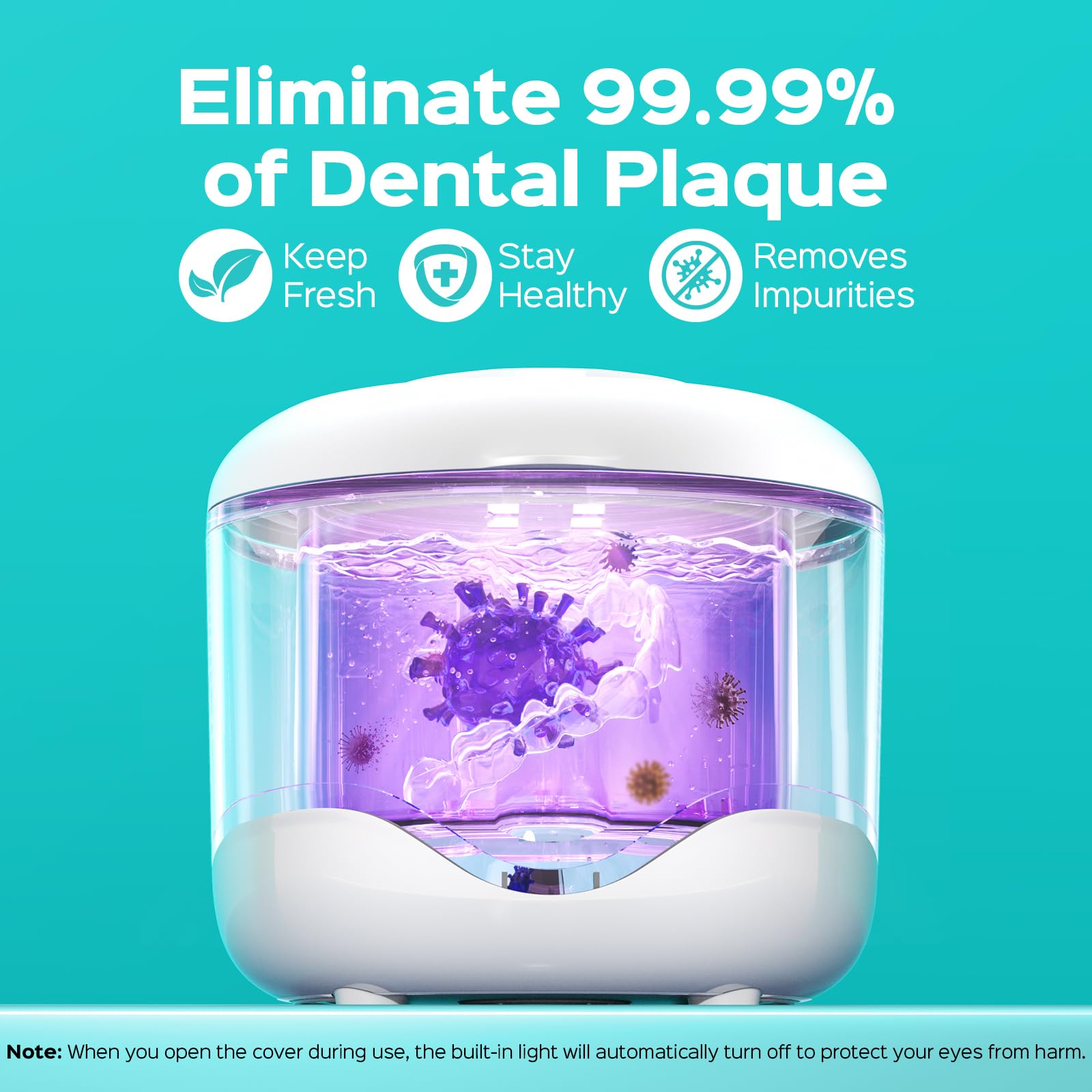 COSLUS Máquina limpiadora ultrasónica C60 de retenedor: cápsula de limpieza dental profesional de 45 kHz para prótesis, protector bucal, alineador y aparatos ortopédicos, limpieza profunda, tanque
