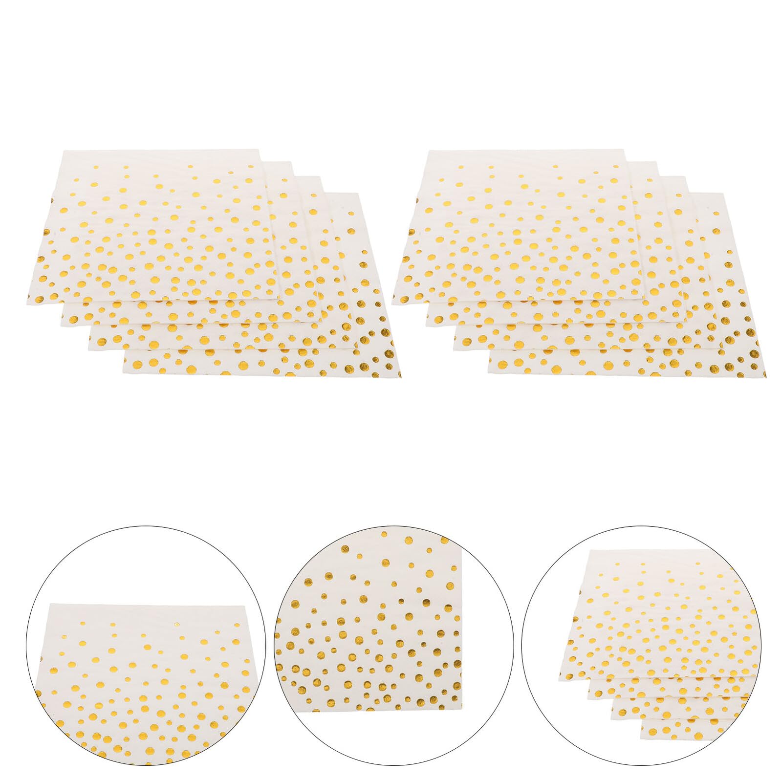 Servilletas Desechables de Papel Lunares Dorados Paquete de 100 Unidades para Bodas Fiestas y Cócteles Servilletas Decorativas Absorbentes para Celebraciones y