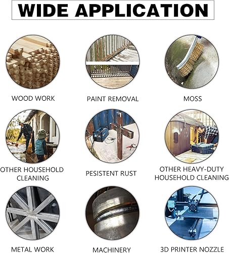 Miniatura 6 de SALI Cepillos de alambre para limpieza de eliminación de óxido, herramienta de cepillo de latón resistente para automóviles, pintura, soldadura de