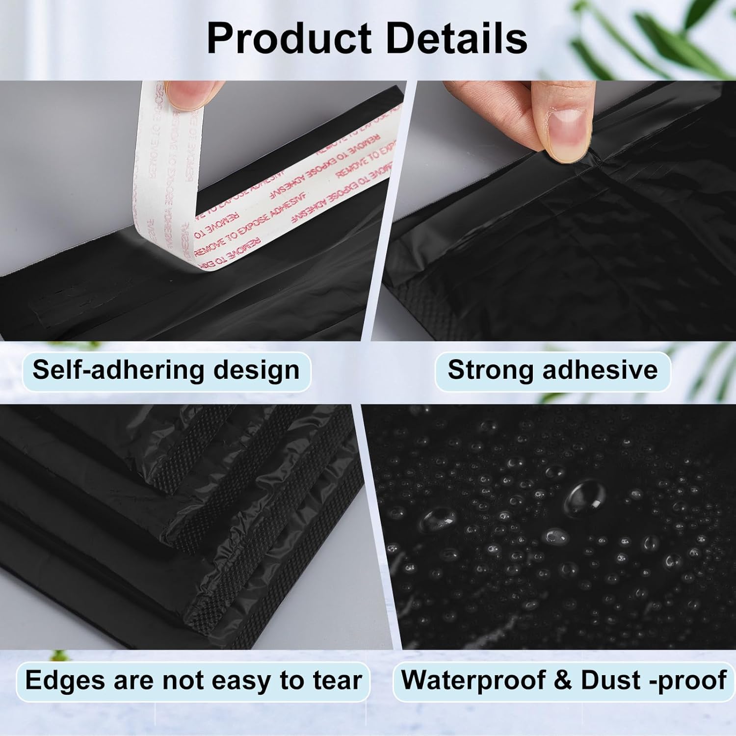 Henoyso 30 Pcs Extra Large Bubble Mailers 14 x 19 Inches Resealable Padded Envelopes Waterproof Shipping Bags Poly Padded Mailers Bulk for Mailing Packaging Small Business(Black)