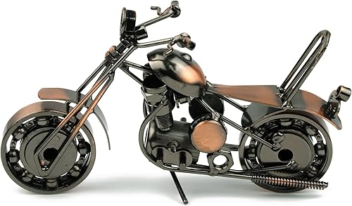 Miniatura 4 de ZaMii - Modelo retro de motocicleta de hierro fundido forjado artesanías regalos creativos para la decoración del hogar de los amantes del motor