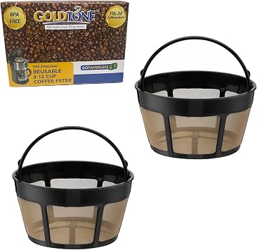 GoldTone Brand Reusable 8-12 Cup Basket Coffee Filter fits Cuisinart Basket Style Coffee Makers and Brewers. - BPA Free 2