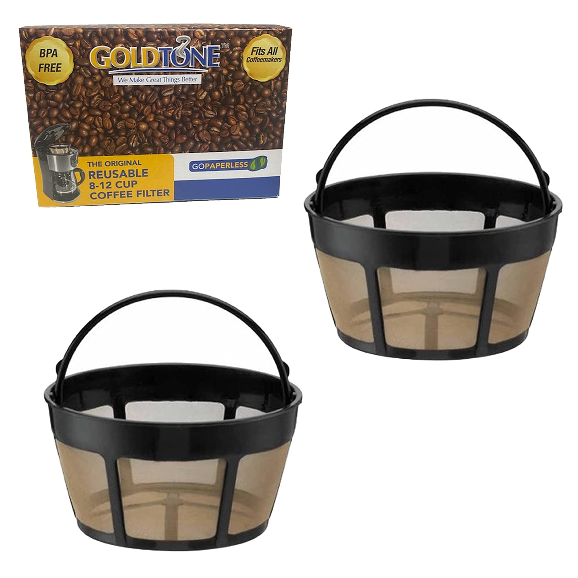 Goldfarbenes Marke wiederverwendbar 8â€“12 Cup Korb Kaffee-Filter passt Cuisinart Kaffeemaschine und Brauer. Ihr Cuisinart wiederverwendbar Korb Kaffee Filter â€“ BPA-frei