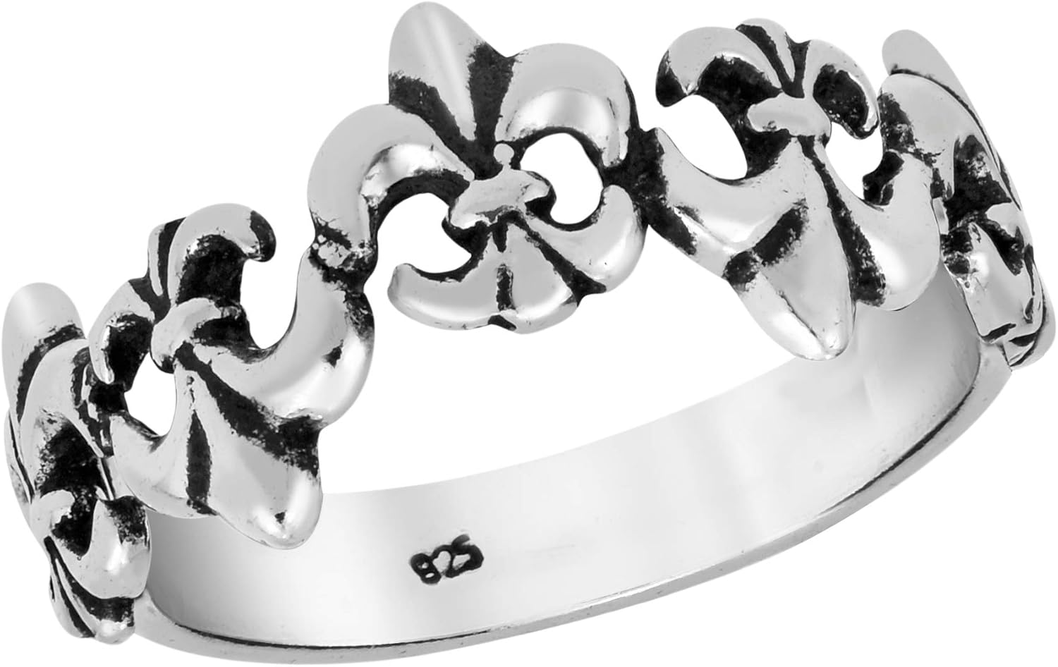 AeraVida Lily Flower Up Down Design Sterling Silver Ring | Classic Vintage Comfort Fit Silver Rings for Women | Promise Ring | Sizes 6-9