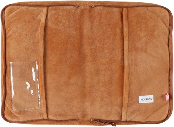 Noukie's - Protège Carnet de Santé Babou & Kendi - Veloudoux, caramel - Fermeture éclair et poche plastifiée – Cadeau naissance - 5