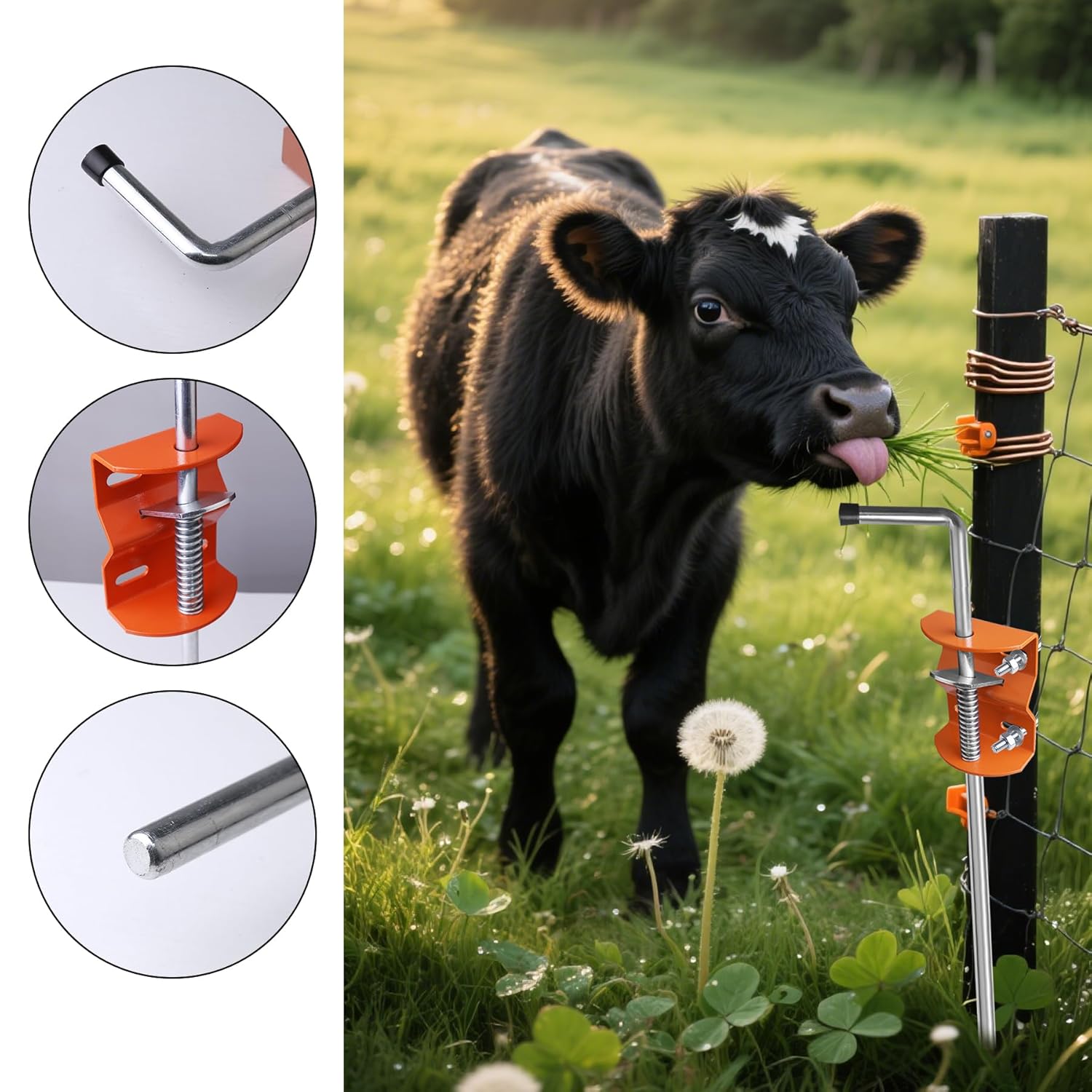 Wulankd Farm Gate Anchor Cane Bolt 18 in, Heavy Duty Gate Drop Rod Metal Gates Stopper for Farm and Pastures, 1 Pack