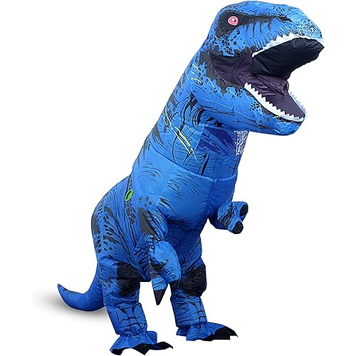 Inflatable Dinosaur Costume Adult, Fancy Halloween Blow up T-Rex Costume Full Body Dino Costume for Cosplay Party