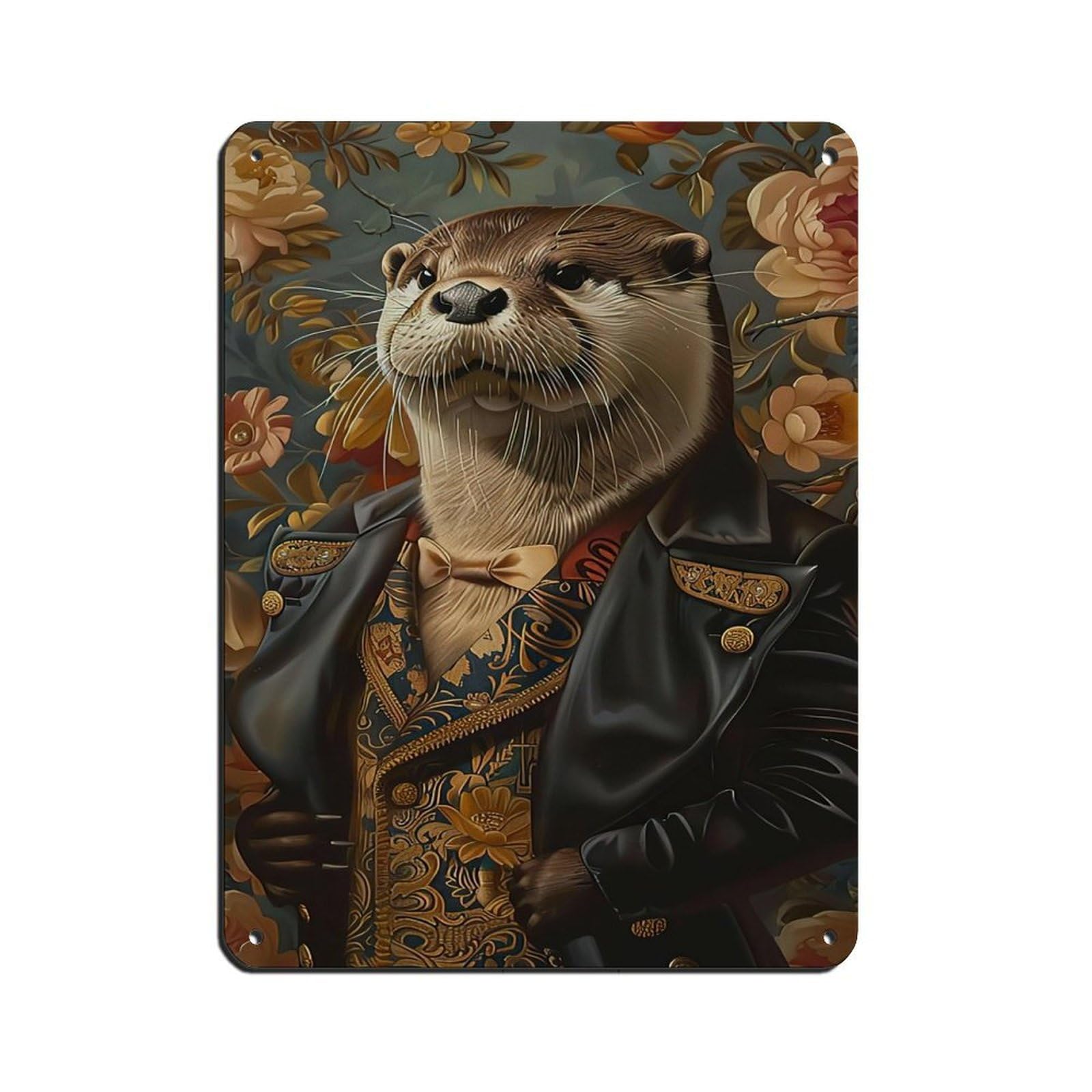 Cottage Renaissance Otter Paintingposter Retro Poster Metal Tin Sign Chic Art Retro Iron Painting Bar People Cave Cafe Family Garage Poster Wall Decoration 12x16inch(30x40cm)