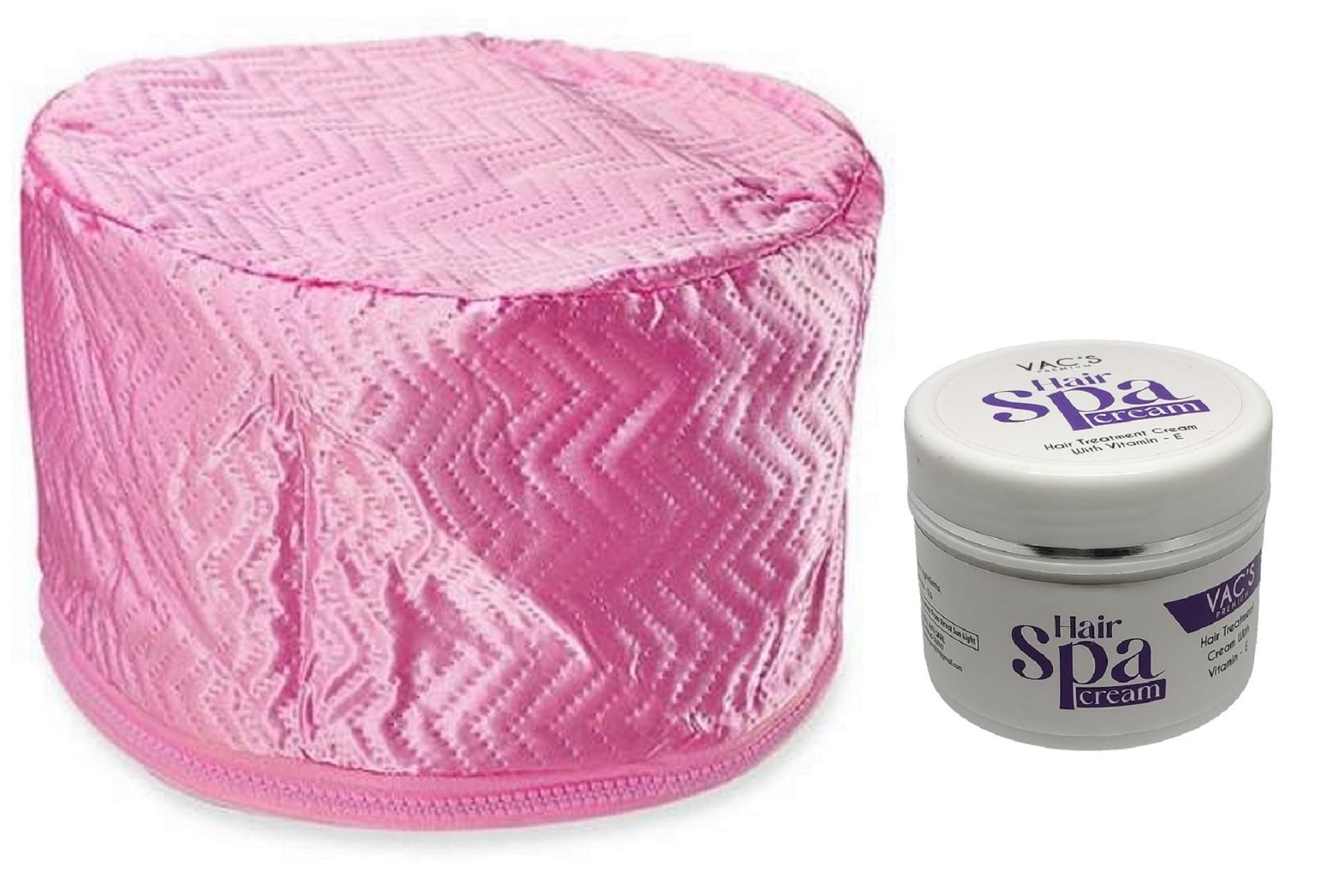 VENIQE Hair Care Thermal Head Spa Cap Treatment with Beauty Steamer Nourishing Heating Cap, Spa Cap For Hair, Spa Cap For Women and Hair spa Cream for silky smooth hair(Dark Pink colour)