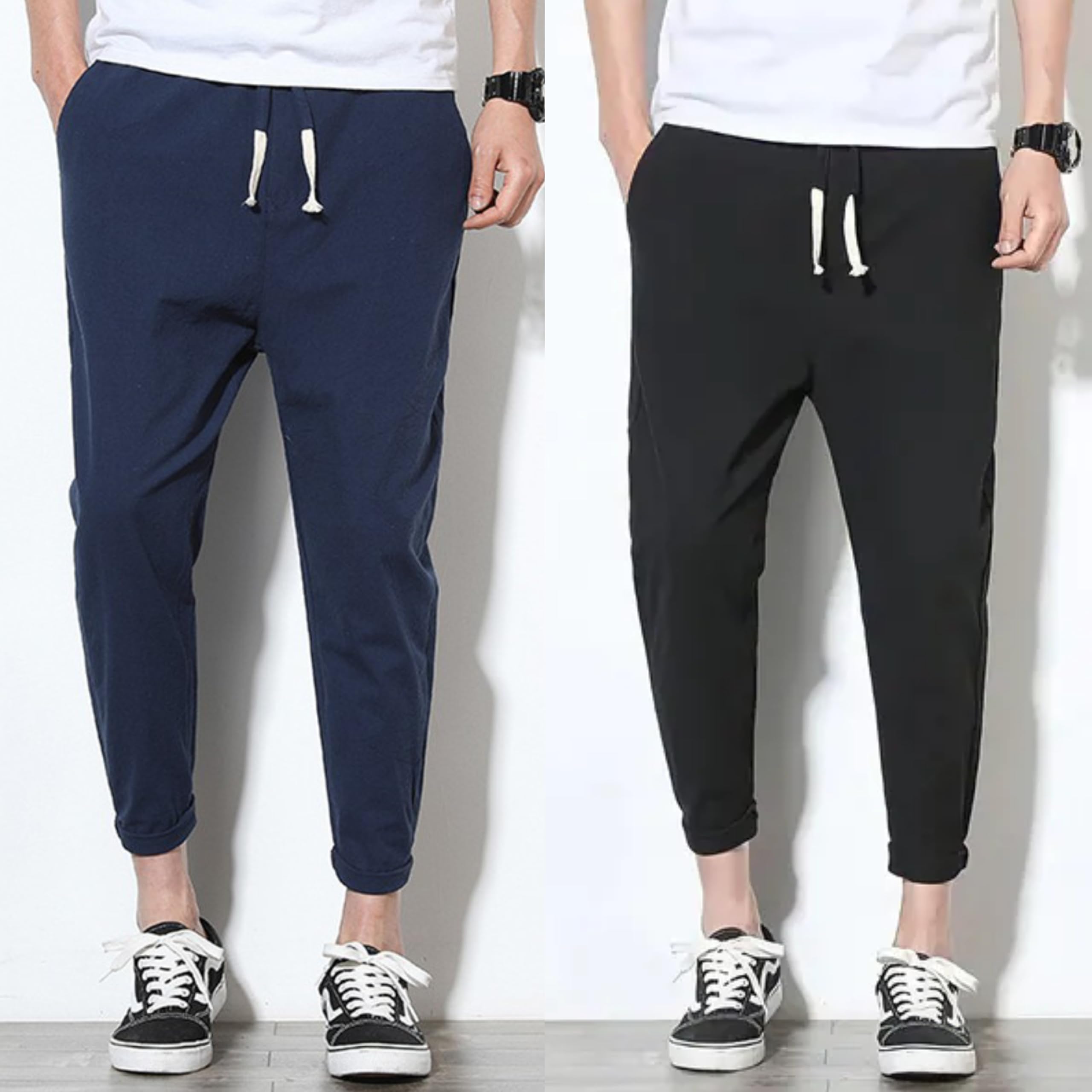 Men's Tapered Jogger Pants with Elastic Waistband and Drawstring (Pack of 2) – Casual Athletic Track Pants for Running, Workout, and Loungewear-picture-31