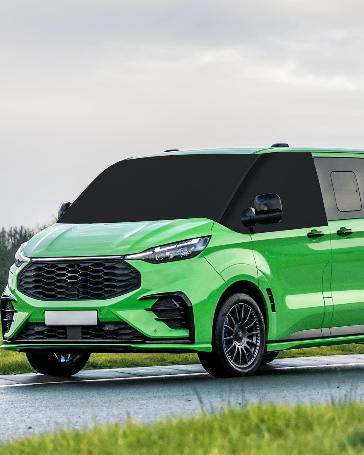 SUPAREE Front Windscreen Wrap Cover Thermal Windscreen Covers Transit Custom Windscreen Sun Shade Transit Van 600D Oxford UV Protection Winter Anti-Frost Blackout 100% with Storage Bag