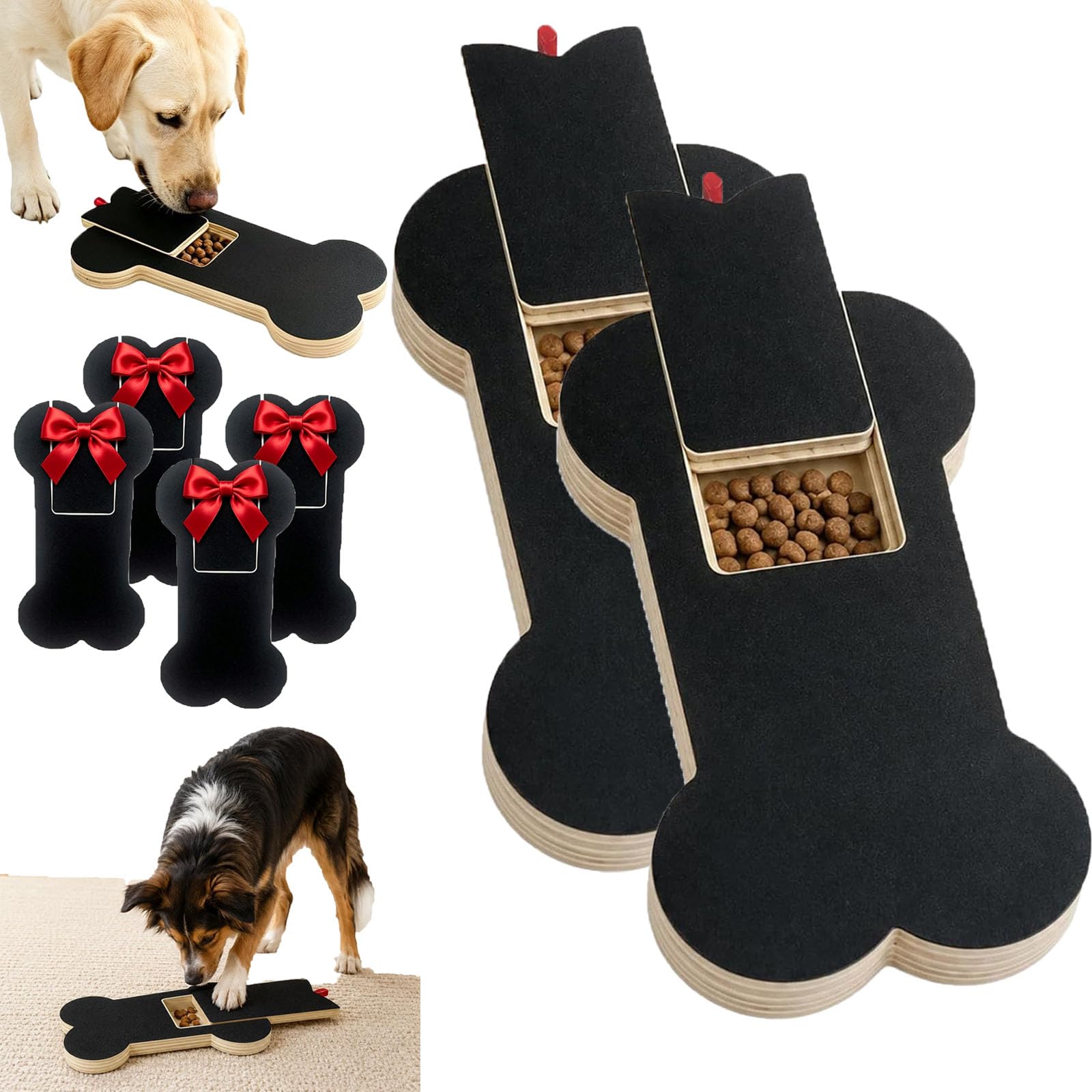 Tablero de rasguño de uñas de Perro de Madera en Forma de Hueso (2pcs)