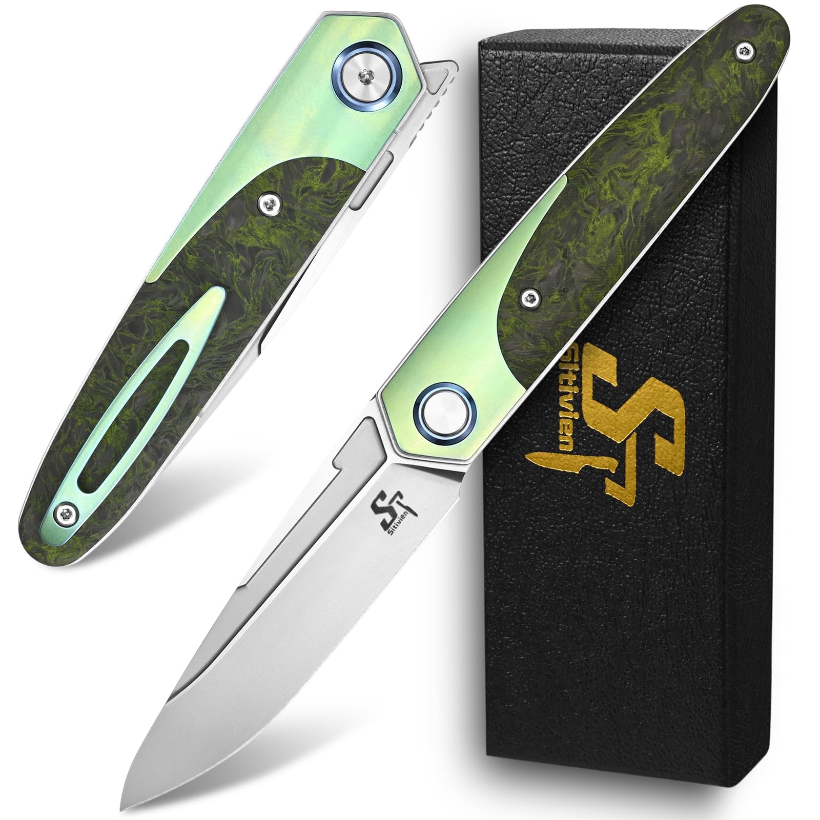 Amazon.com : Sitivien ST992 Folding Pocket Knife,Handmade