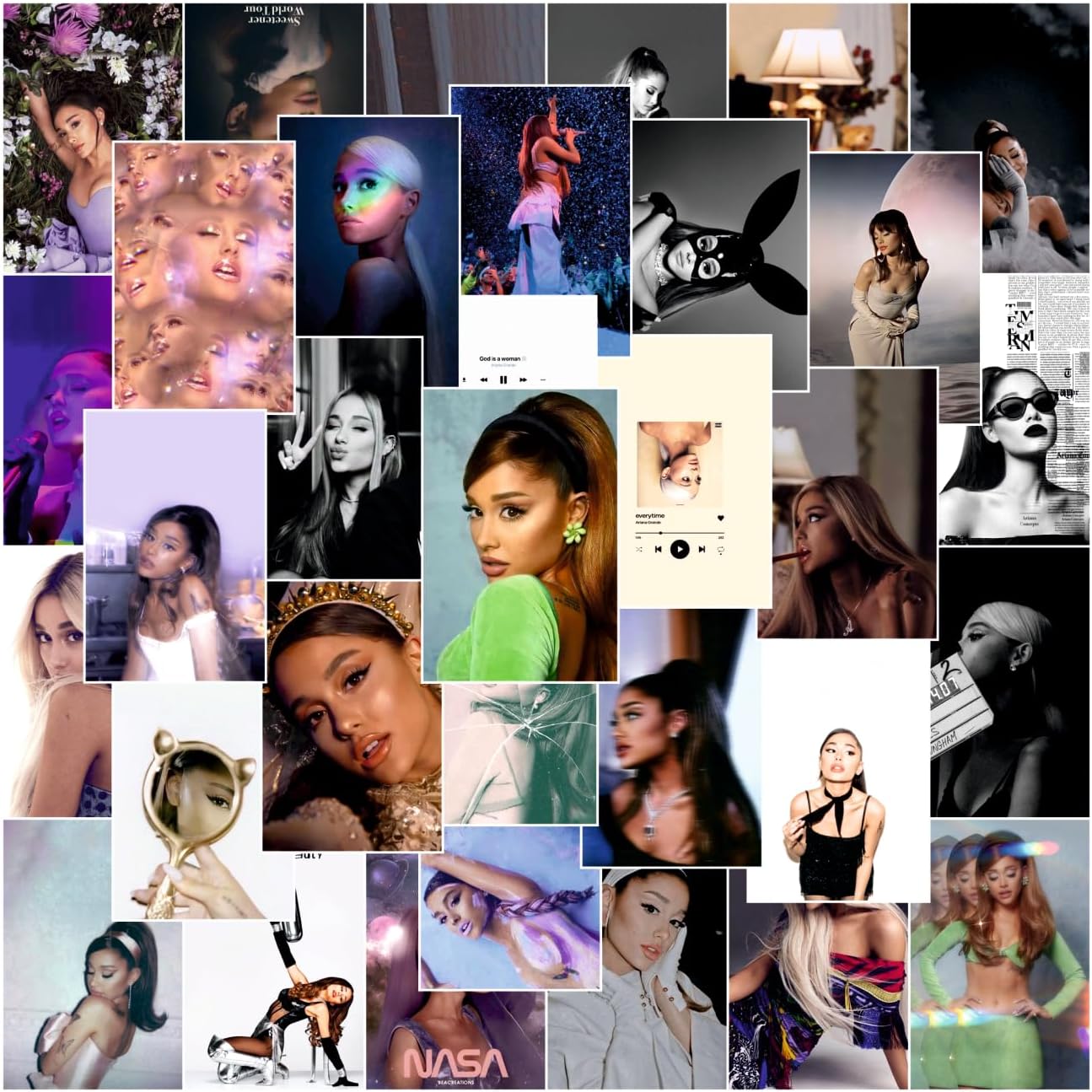 SAW Ariana Grande Posters Wall Poster - Pack Of 54 | 4 x 6 Inches | Aesthetic Artwork Posters | Wall Decor Posters For Living Room, Bedroom, Home And Office
