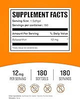 Vista 2 de BulkSupplements.com Astaxantina 12 mg en cápsulas blandas - Suplementos de astaxantina, fuente de antioxidantes - Sin gluten, 1 cápsula blanda por