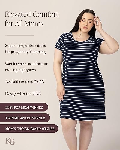 Miniatura 4 de Kindred Bravely Eleanora - Vestido de lactancia ultra suave Vestido de lactancia de manga corta con bolsillos