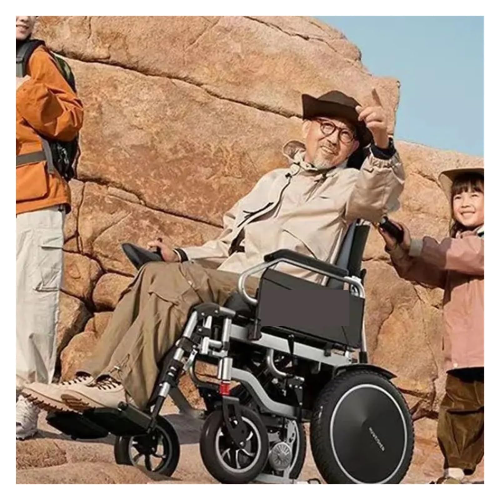Elektryczny Wózek Inwalidzki O Mocy 700 W, Gumowe Opony Terenowe 40 Cm, Dla Osób Niepełnosprawnych 150 Kg Wygodna Płynna Mobilność
