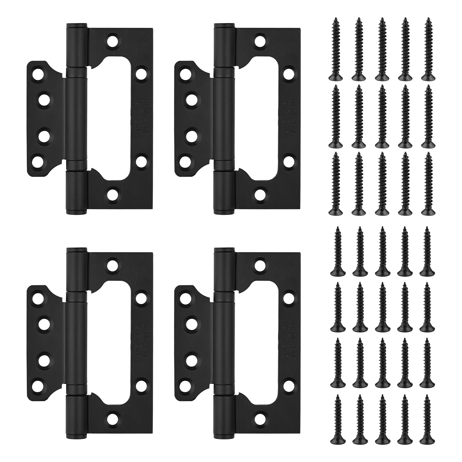 MABAHON 4inch Antique Hinges Folding Bronze with 34PCS Screws(4pcs-Black)
