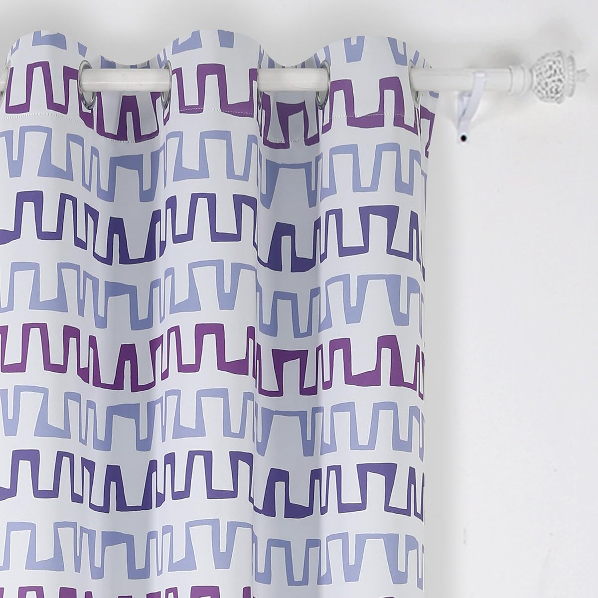 Deconovo Colorful Bar Graph Pattern Designed Blacout Curtains Grommet Curtains Thermal Insulated Curtains for Dining Room 42x95 Inch Purple 1 Panel