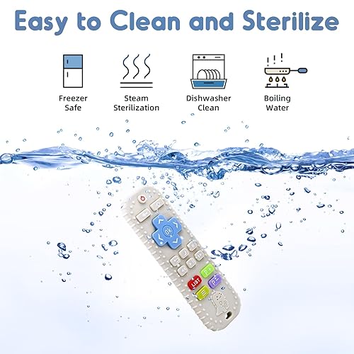 Miniatura 4 de Mordedores para aliviar la dentición, juguetes para bebés de 3 a 6 a 12 meses, regalos de silicona de grado alimenticio, control remoto, juguetes de