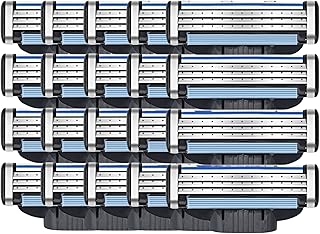 Razor Blades for Men, Mach3 Mens Razor Blade Refills, Manual Men’s Razor Refills Razors Precision Cut Blades, Professional Razor Blades with Dual Lubrication, Designed For An Extra Close Shave (20Pcs)