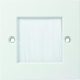 LogiLink Professional CA1070W Wandabdeckung für Kabelausgang oder Eingang, 86x86 mm mit Schutzbürste, 86x86