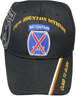Trade Winds U.S. Army 10th Mountain Division Black Embroidered Shadow Cap Hat Licensed