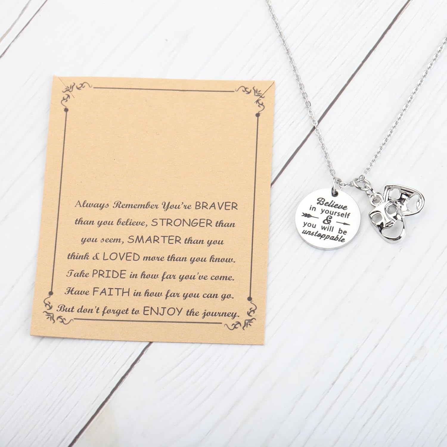 FUSTMW Drama Necklace Theater Gift Comedy Tragedy Masks Necklace Drama Graduation Gifts for Drama Students Actor Actress Gift (Drama necklace) - Image 4
