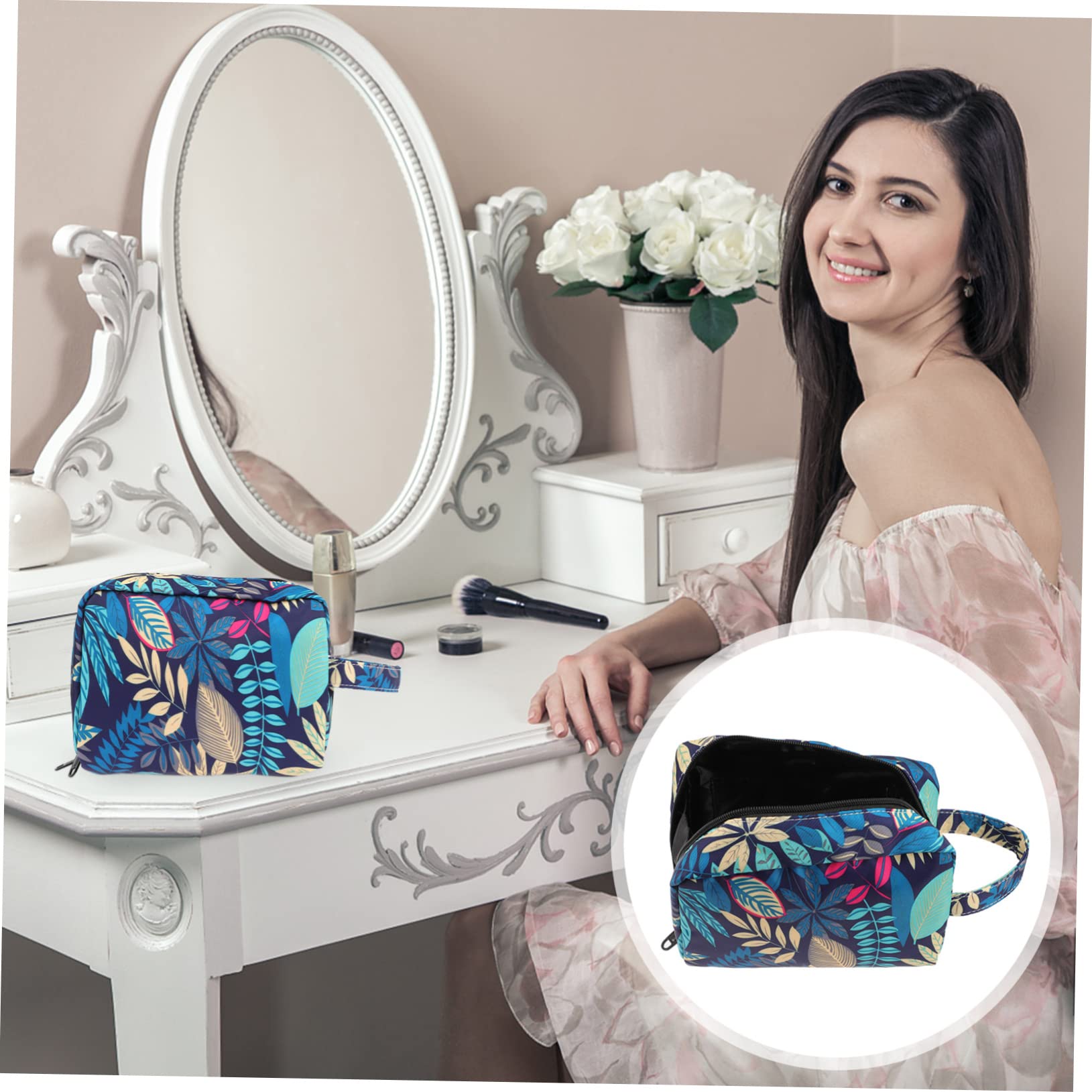 POPETPOP 3pezzi Borsa Cosmetica Da Viaggio Pochette Porta Trucco Portatile Con Cerniera Per Donne e Ragazze Trousse Multiuso Per Cosmetici e Necessità Da Toilette