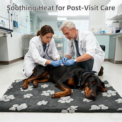 Miniatura 3 de Almohadilla térmica de parto para perros y gatos, cama térmica para cachorros con temperatura ajustable para cachorros recién nacidos, alfombrilla