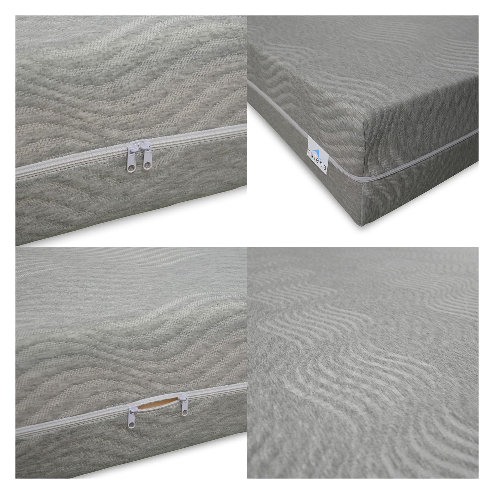 TULENA Matratzenbezug 90 x 200 cm Grau 15 cm hoch| Waschbarer Matratzenschoner mit Reißverschluss aus Viscose | Atmungsaktiv, angenehm weich, gut verarbeitet| als Ersatz Bezug | Öko-Tex Zertifiziert