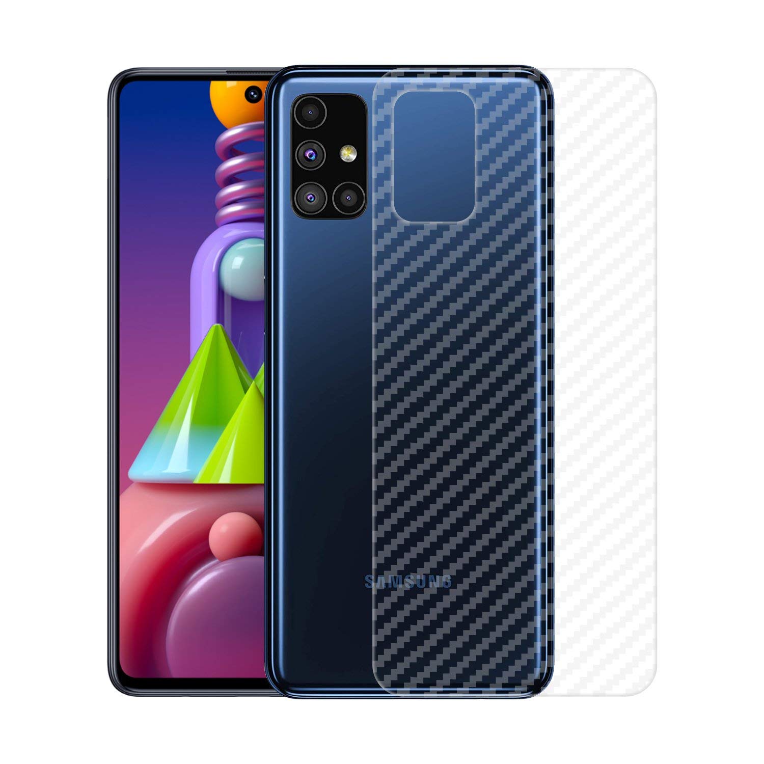 Case Creation Ultra Thin New Slim Fit 3M Clear Transparent 3D Carbon Fiber Back Skin Rear Screen Guard Protector Sticker Protective Film Wrap Not Glass for Samsung Galaxy M51 (HD Carbonn Skin) (B08WKL8ZX7) Amazon Price History, Amazon Price Tracker
