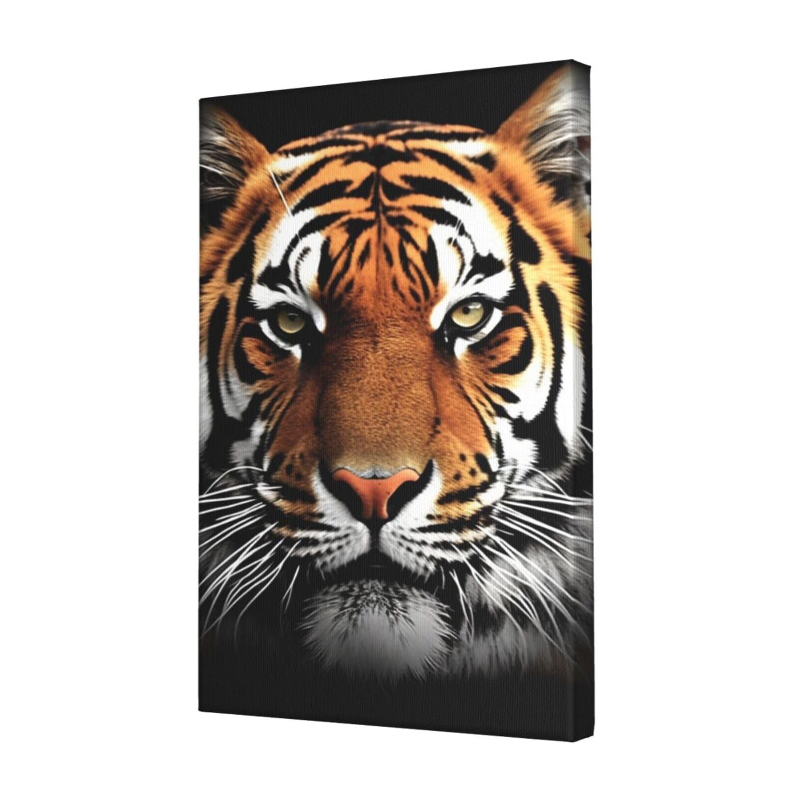 KLOPH Tiger Face Canvas Wall Art for Living Room 12"x18" Modern Artwork Painting for Bathroom Hanging Canvas Prints Aesthetic Wallart for Bedroom Kitchen Office Wall Decor