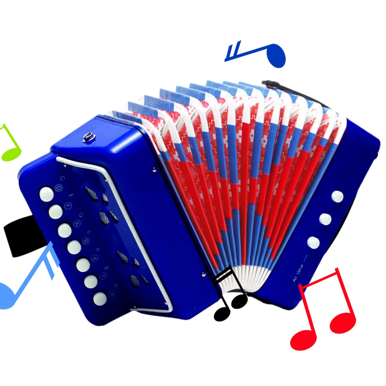 Instrumento acordeón para – Pequeño musical de siete teclas, equipo musical educativo portátil y ligero | Primer creador de melodía para niños de años o más, actividades
