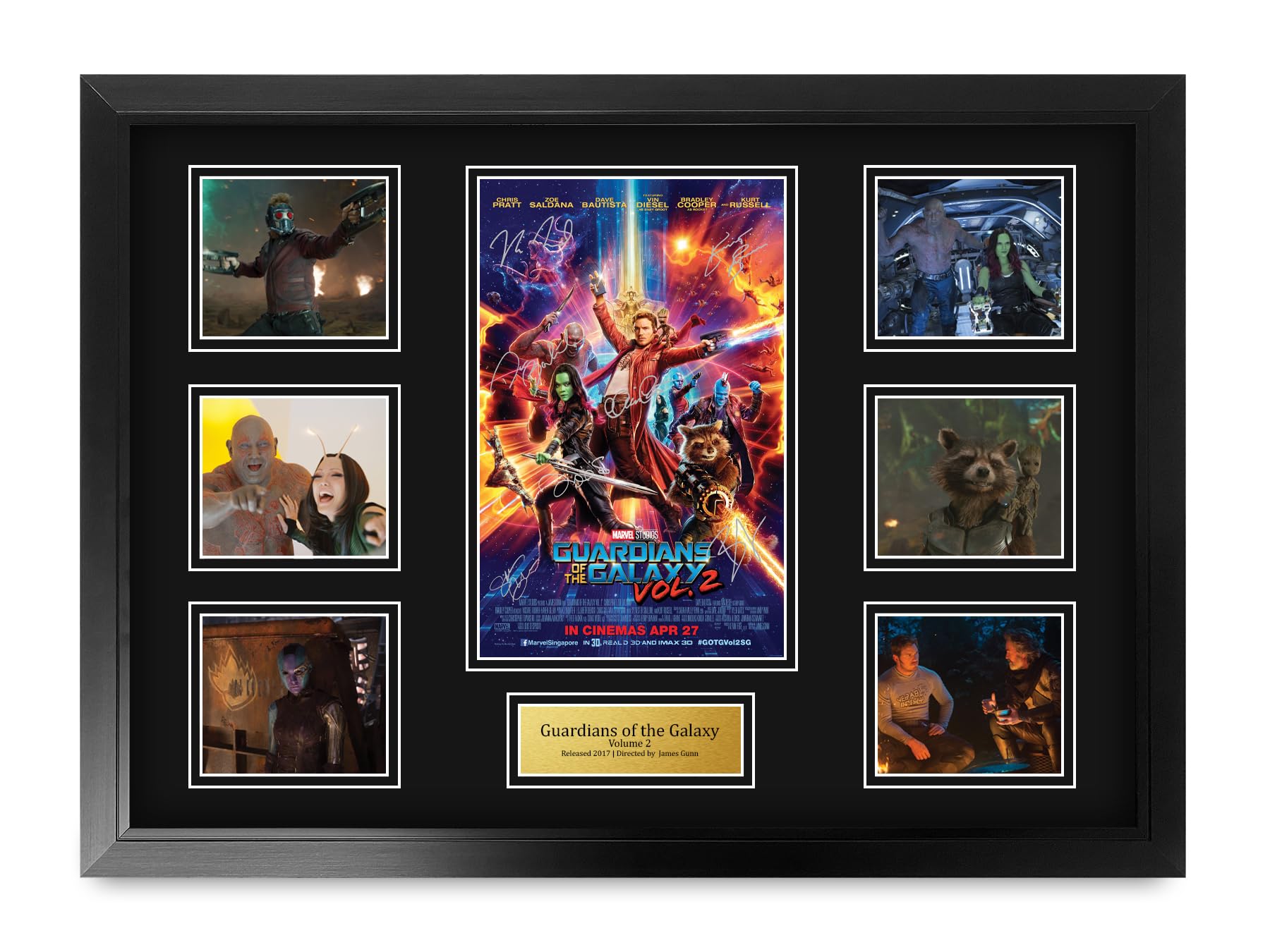 HWC Trading Guardians of The Galaxy Vol 2 Chris Pratt Gifts Printed Poster Signed Autograph Picture for Movie Memorabilia Fans - A2 Framed (ID-006480)