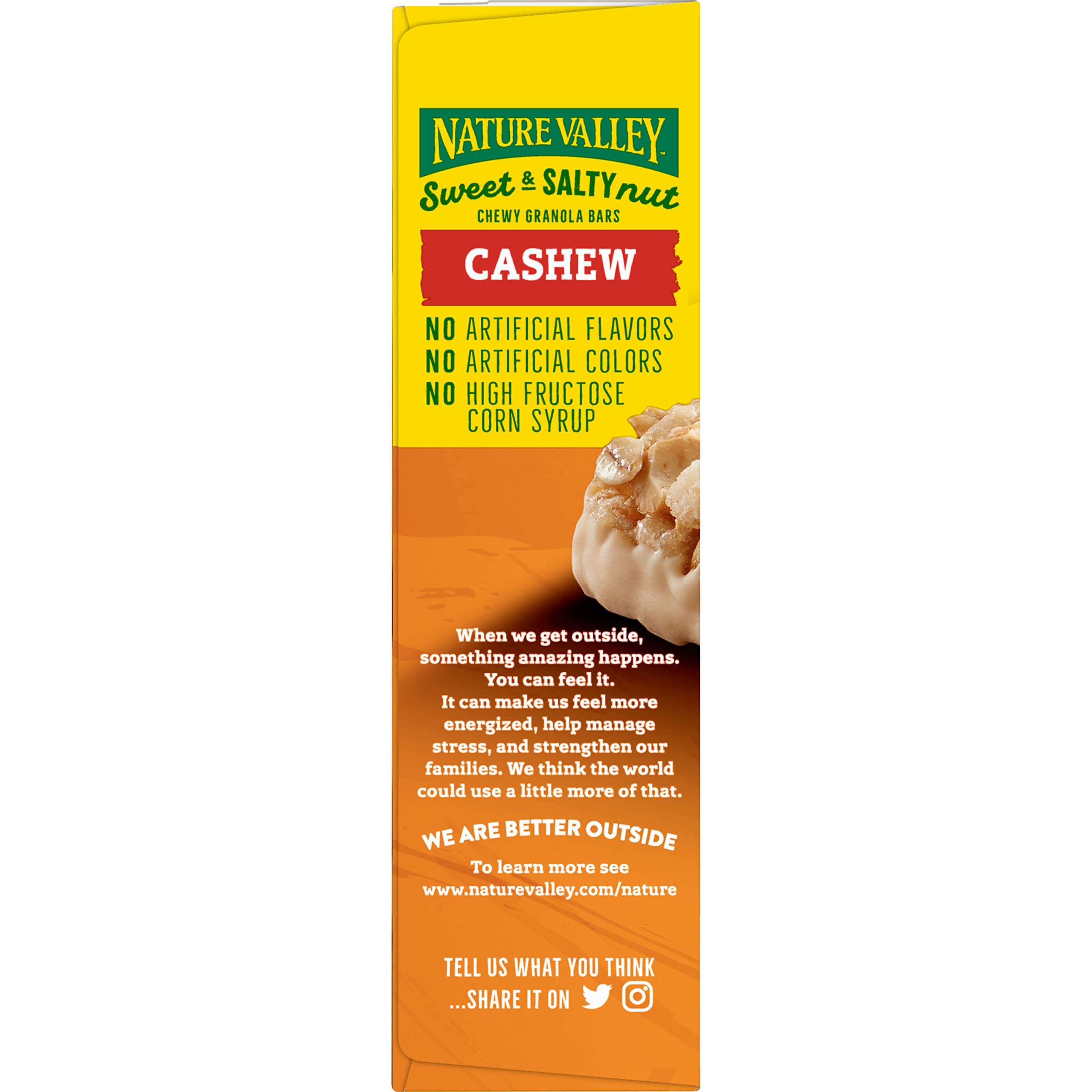 Nature Valley Sweet & Salty Nut Granola Bars, Cashew, 6 - 1.2 Ounce Bars (Pack of 6)
