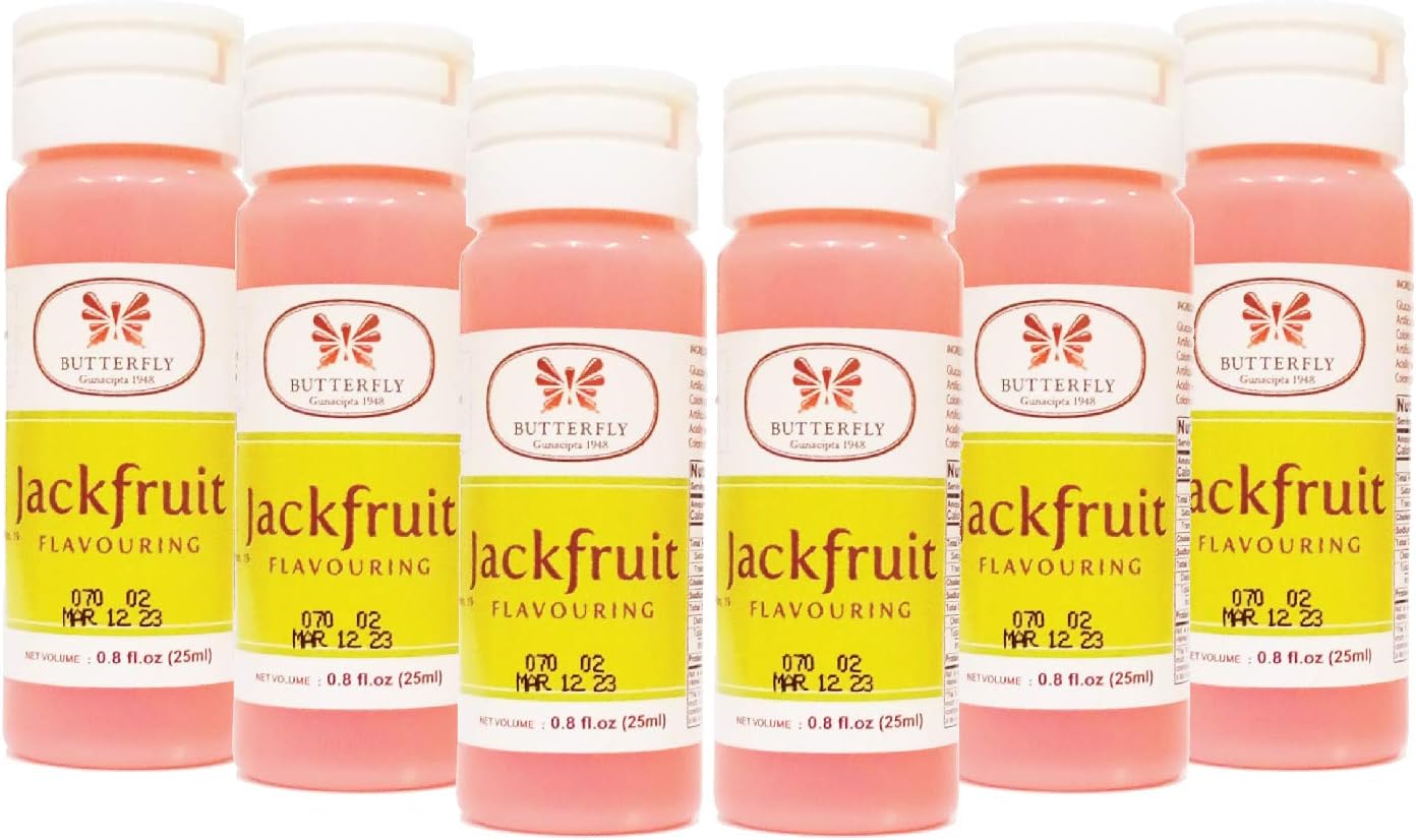 Butterfly Flavoring Extract Paste, Jackfruit, 25 ml (Pack of 6) — Exotic Tropical Fruit Flavoring for Baking, Desserts, Drinks, Pastries, Ice Cream, Custards, and Beverages