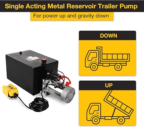 Miniatura 4 de Doppy Bomba hidráulica Unidad de potencia hidráulica de 20 cuartos de galón 3200PSI Bomba de remolque de descarga de depósito de metal de efecto