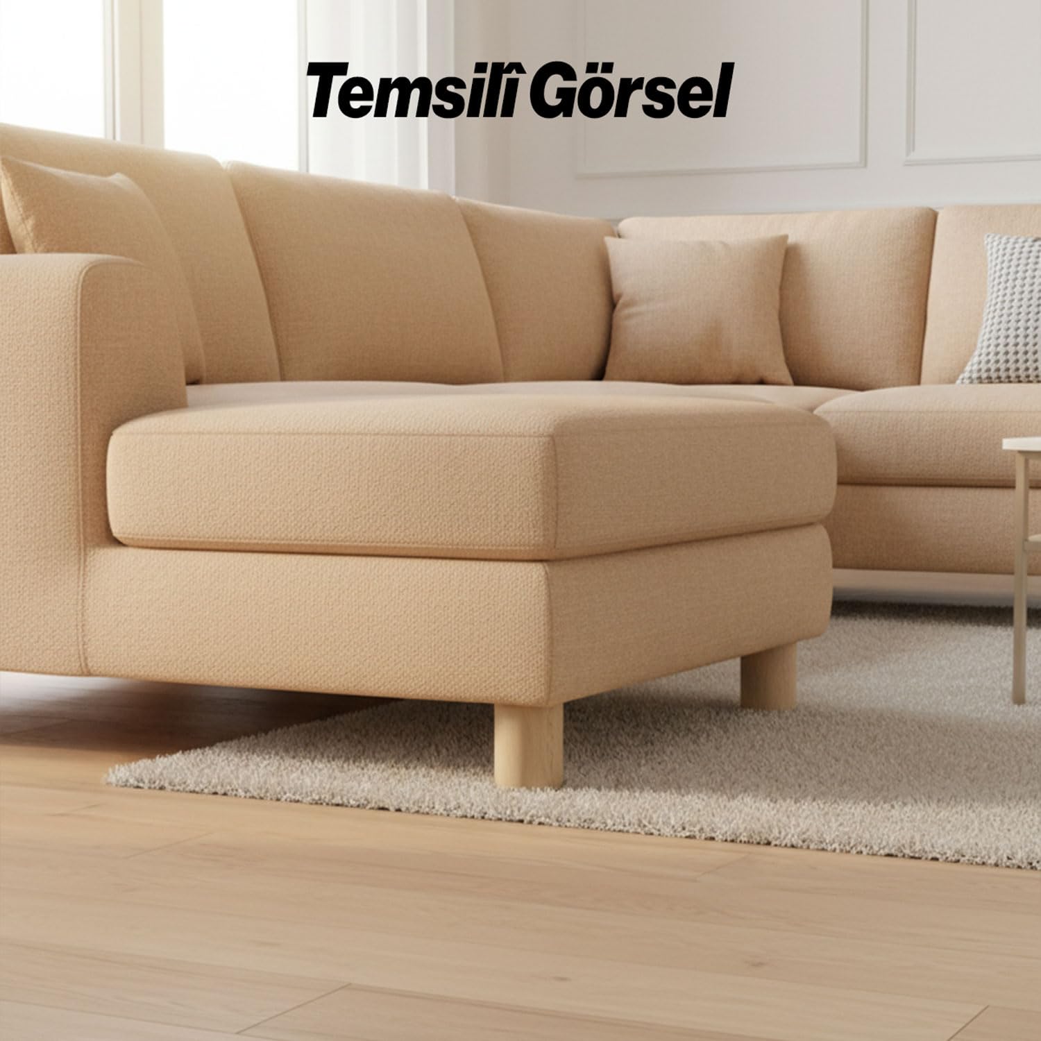 Bohem 10 cm Doğal Ahşap Ayak Boyasız Ham Silindir Mobilya Koltuk Kanepe Ayağı Metal Aparat Dahil