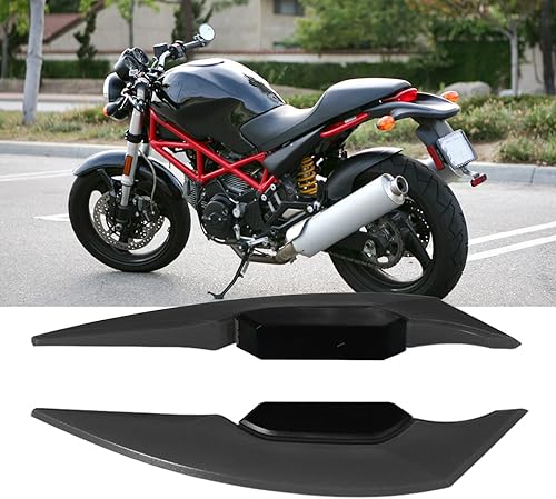 Miniatura 3 de Aleta de motocicleta, 1 par de alerones aerodinámicos para motocicleta, universal para moto, bicicletas eléctricas (negro)