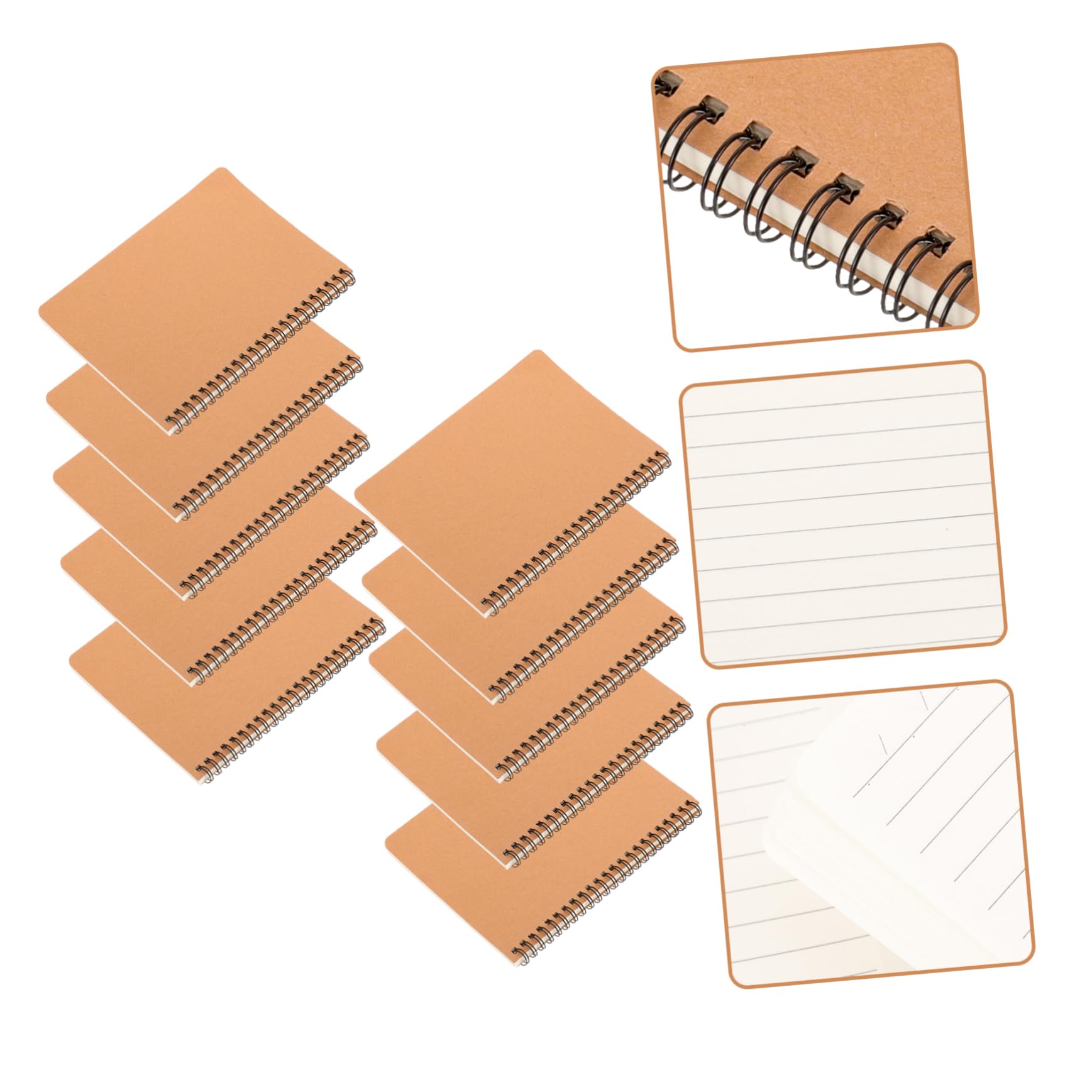 Artibetter Notizbuch Dickes Leeren A5 Spiralnotizbuch Seiten mit Beige aus Papier 10 Stück für Tagebuchschreiben und Skizzieren